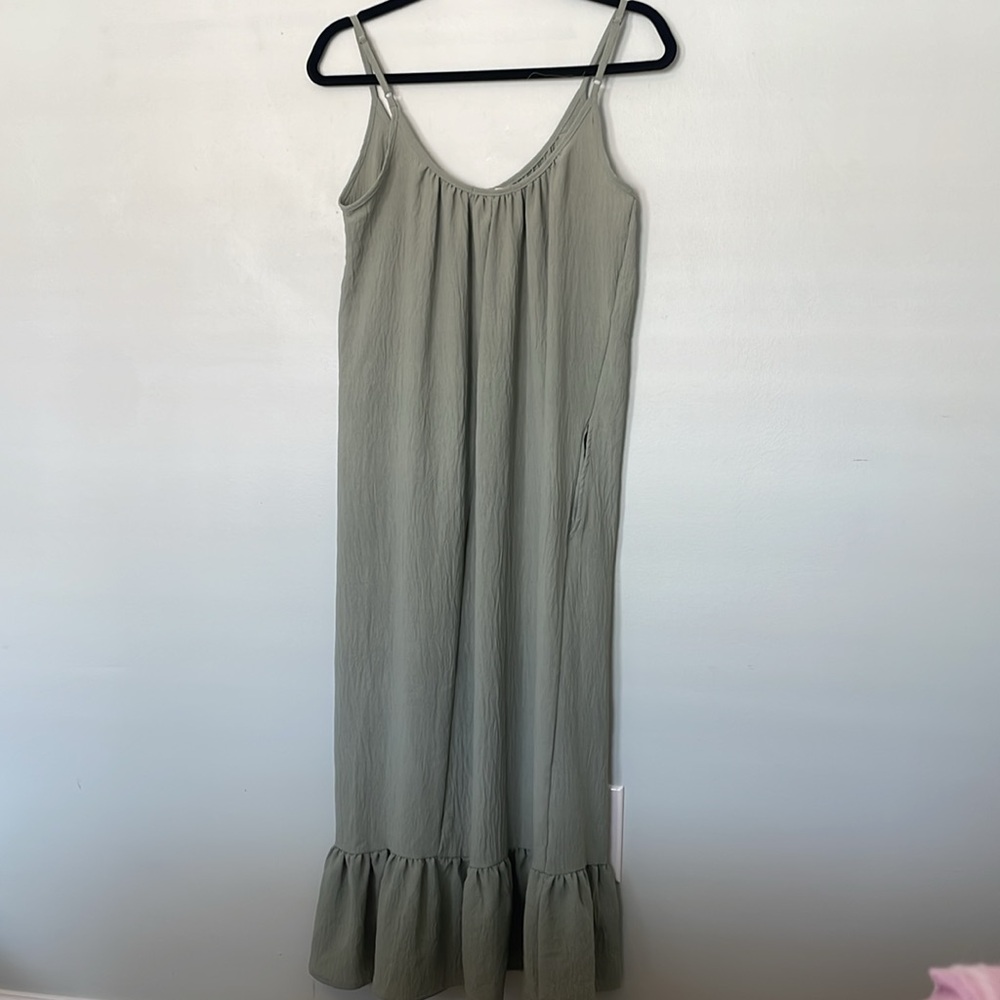 Sage Ruffle Tank Dress - Picture 6 of 6